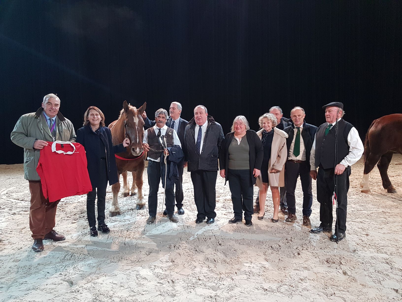 Salon du cheval d'Angers - Trophée des Pays de la Loire des chevaux de trait ligériens et stand filière