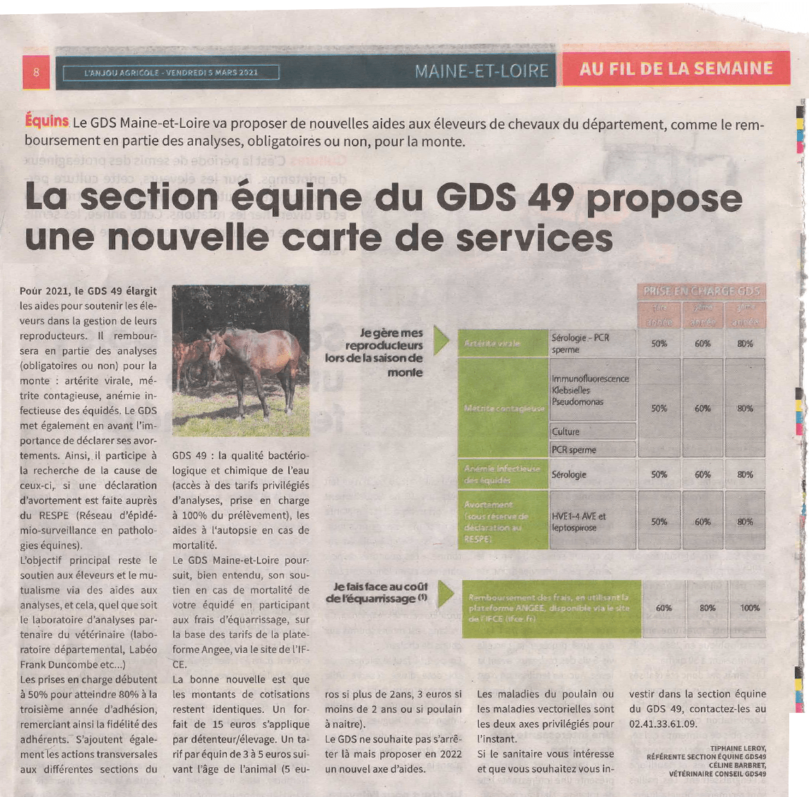 La section équine du GDS 49 propose une nouvelle carte de services